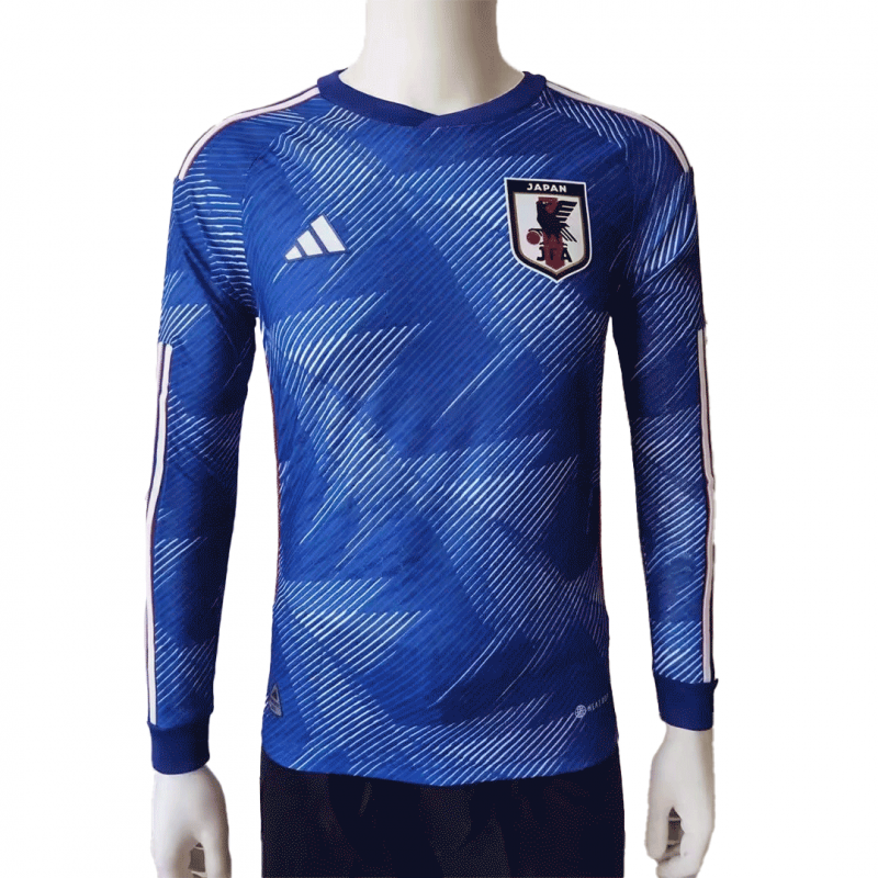 maillot Japan 2022 domicile bleu Player Version manches longues
