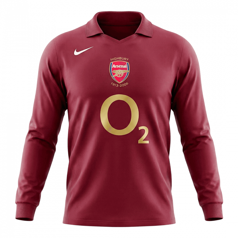 maillot Arsenal 2005/06 domicile rouge manches longues Retro