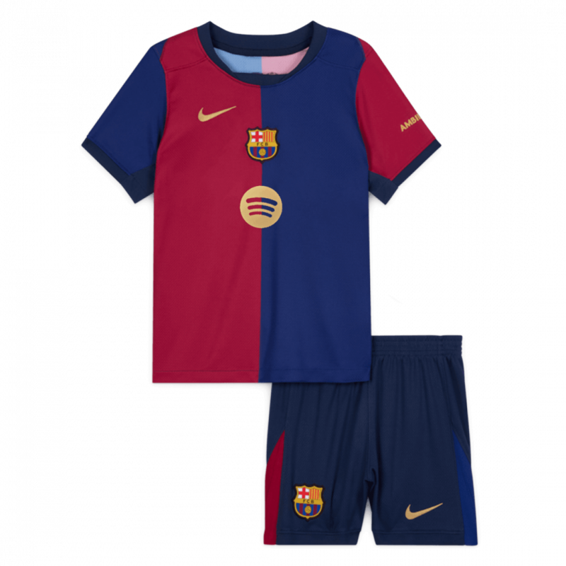 Barcelona 2024/25 domicile bleu logo Spotify sans texte Kit enfant