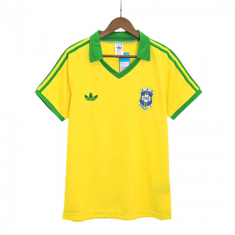 maillot Brazil 1977 domicile jaune Retro