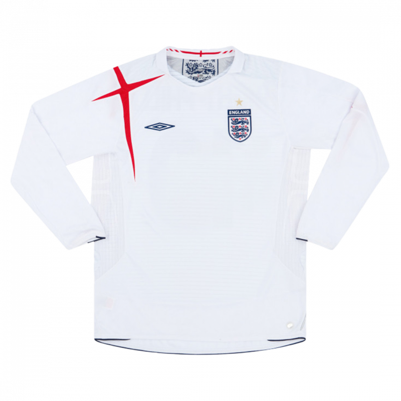 maillot England 2006 domicile blanc manches longues Retro