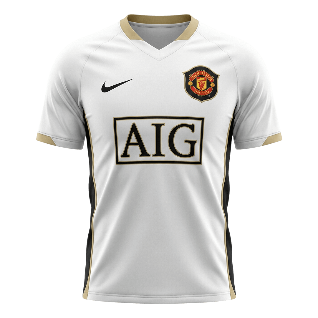 maillot Manchester United 2006/07 extérieur blanc Retro