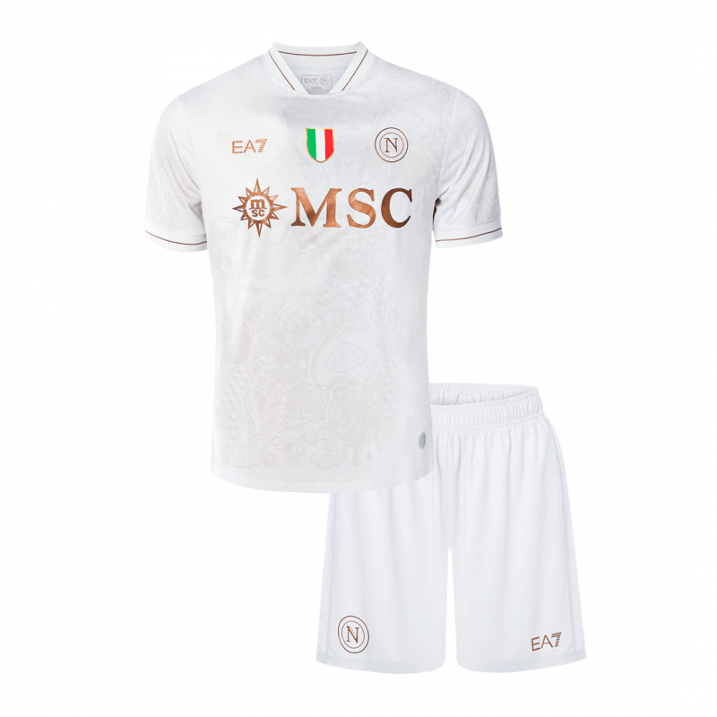 kit enfant Napoli 2025/26 extérieur blanc