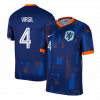 maillot VIRGIL #4 Netherlands 2024 extérieur bleu