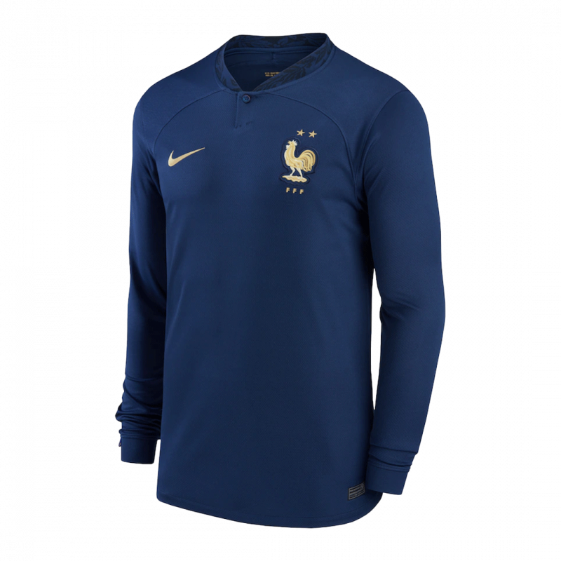 maillot France 2022 domicile bleu manches longues