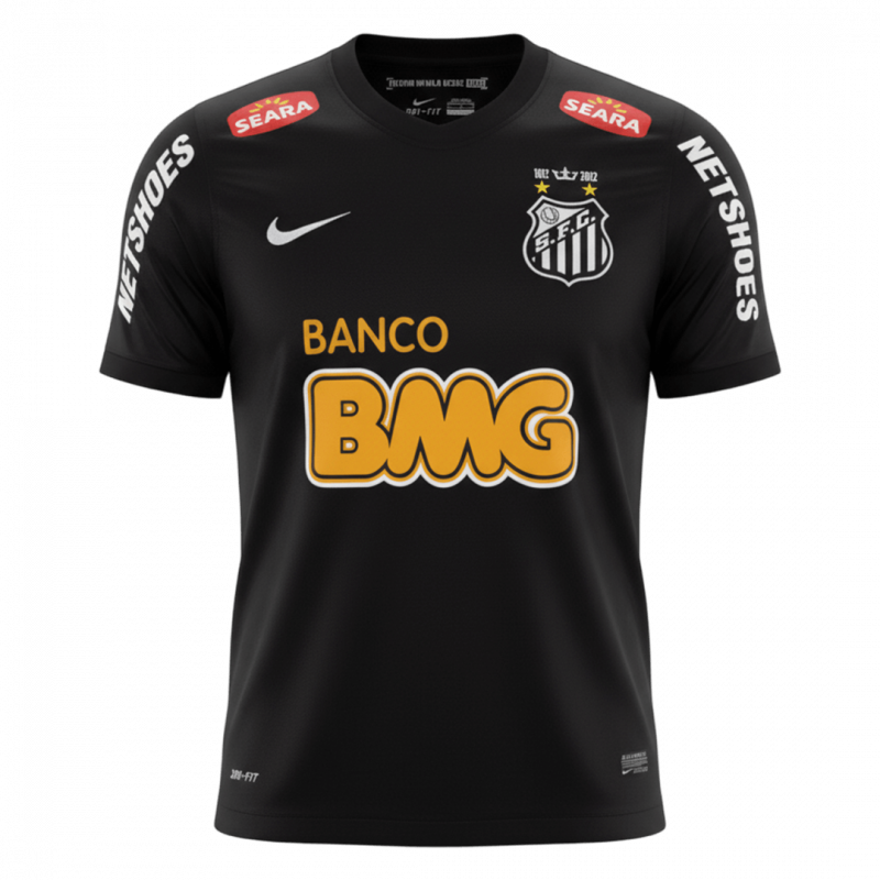 maillot Santos FC 2011/12 extérieur noir Retro