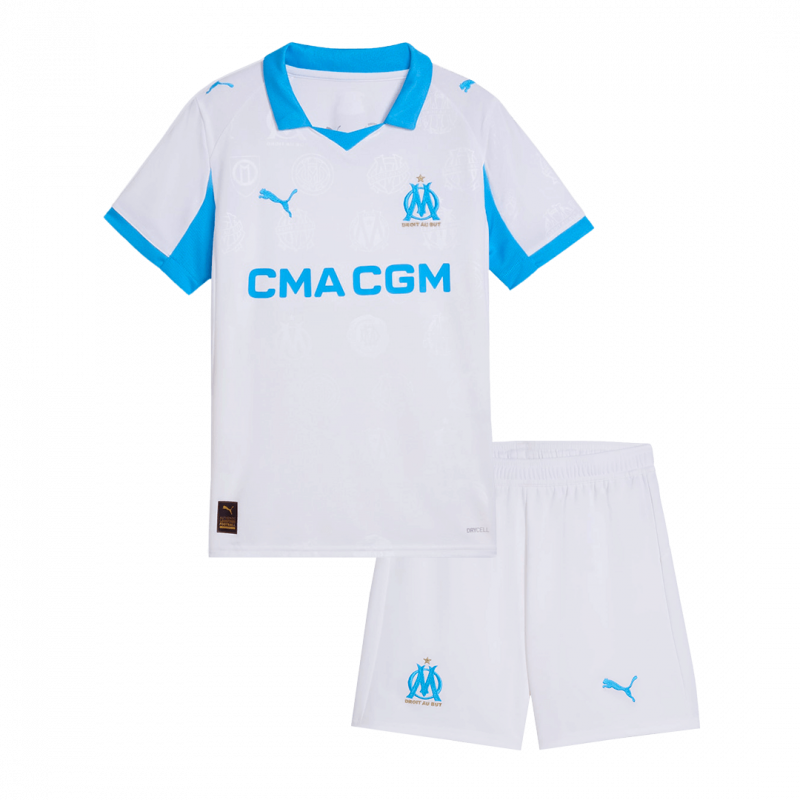 kit enfant Marseille 2025/26 domicile blanc