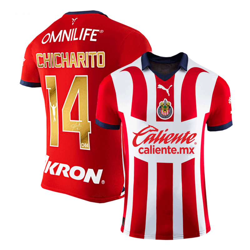 maillot Gold CHICHARITO #14 Chivas 2023/24 domicile blanc