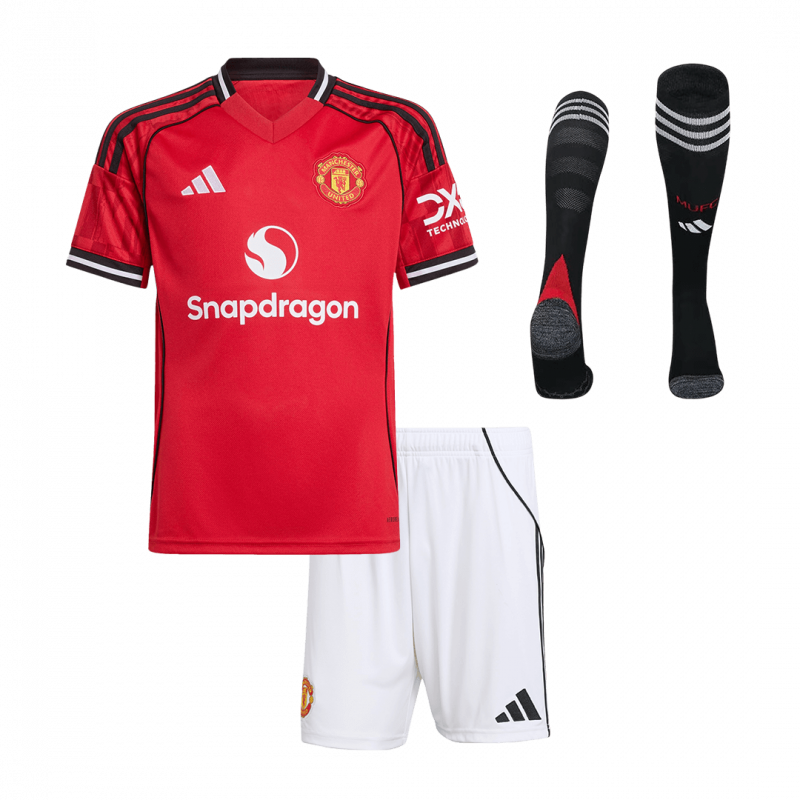 kit enfant Manchester United 2025/26 domicile rouge