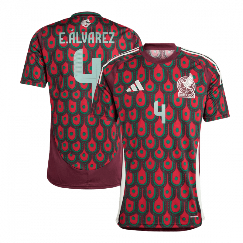 maillot E.ALVAREZ #4 Mexico 2024 domicile rouge
