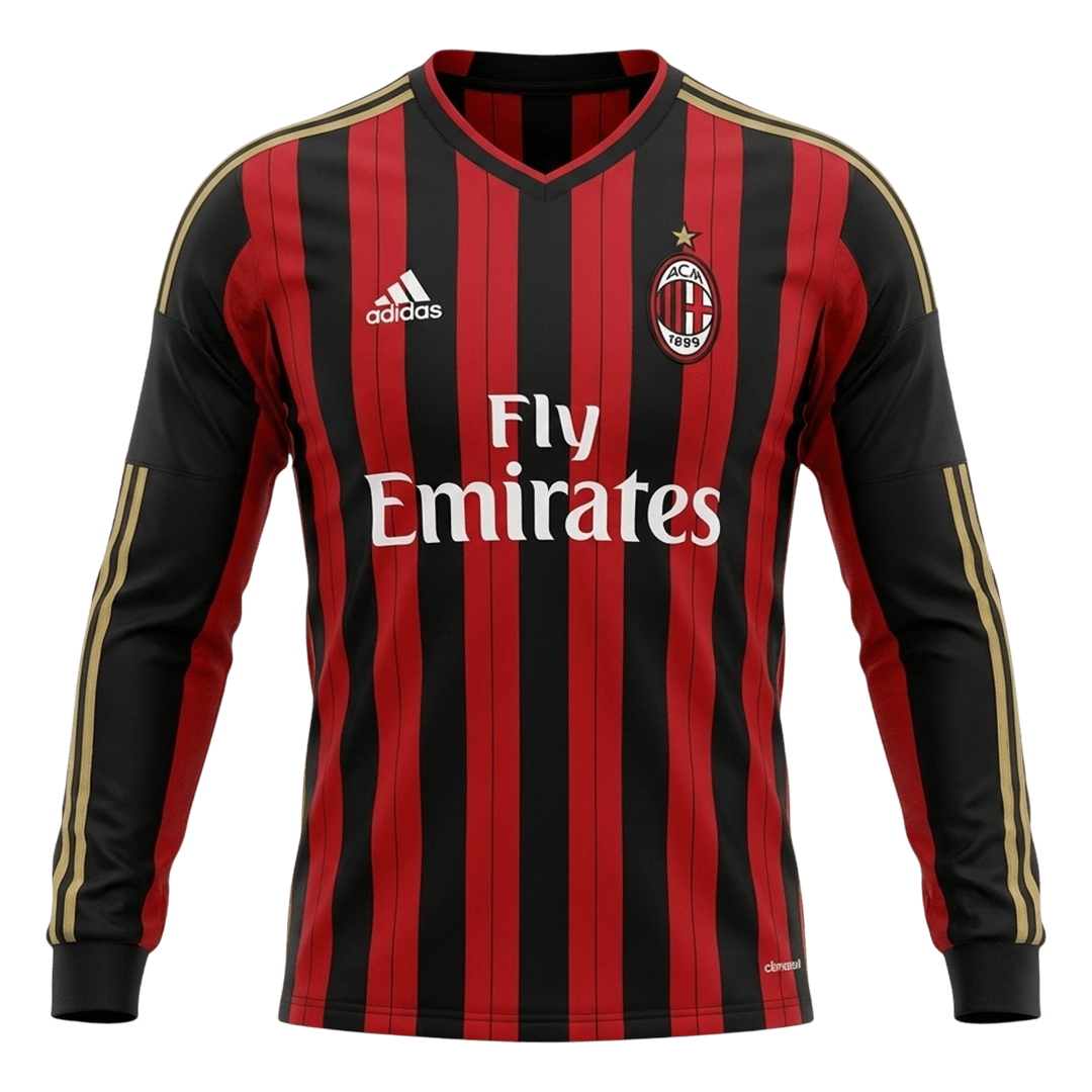 maillot AC Milan 2013/14 domicile noir manches longues Retro