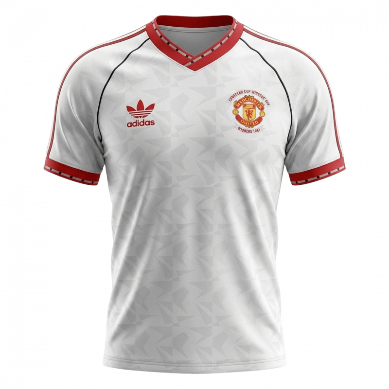 maillot Manchester United 1991 extérieur blanc Retro