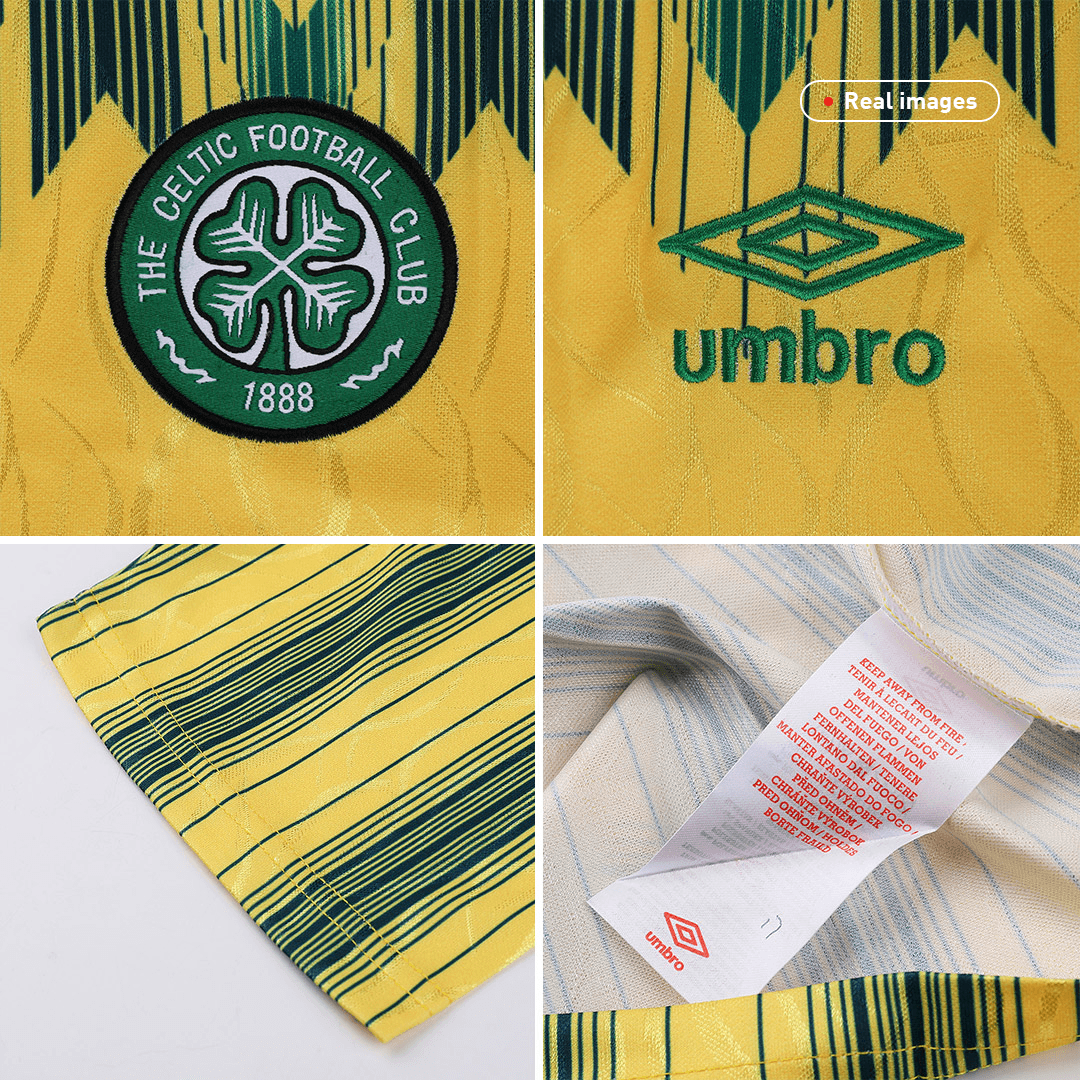 maillot Celtic 1991/92 extérieur jaune Retro