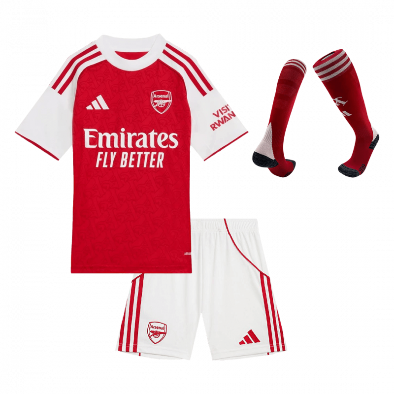 kit enfant Arsenal 2025/26 domicile rouge