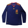 maillot Spain 2010 extérieur bleu manches longues Retro
