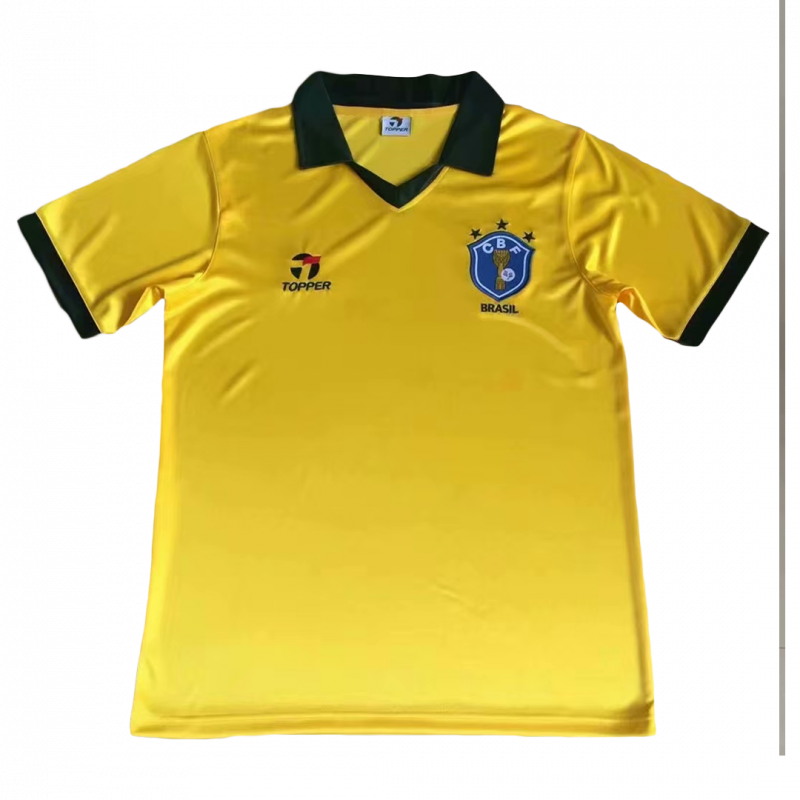 maillot Brazil 1985 domicile jaune Retro