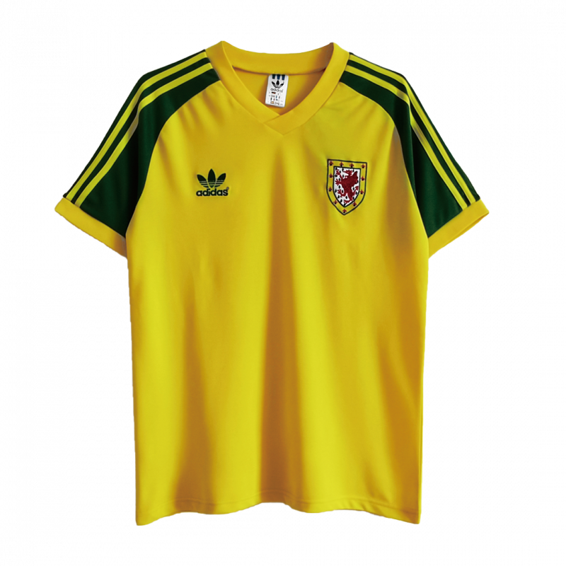 maillot Wales 1982 extérieur jaune Retro