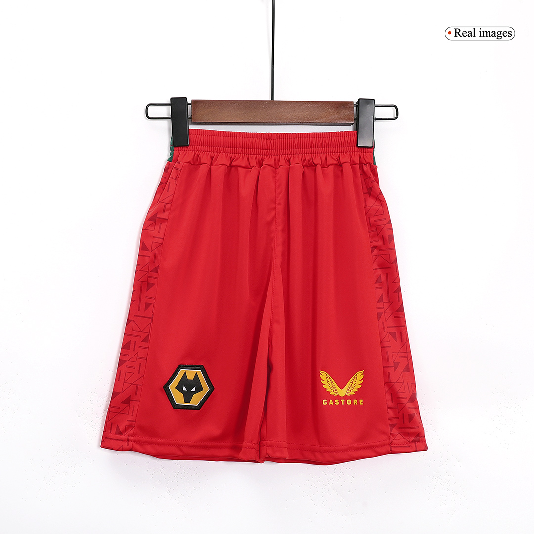 kit enfant Wolverhampton Wanderers 2023/24 extérieur rouge
