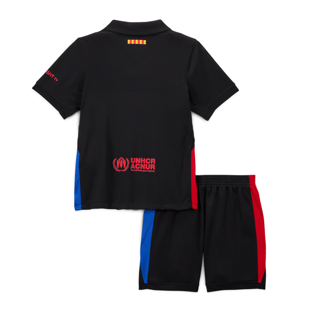 Barcelona 2024/25 extérieur Black logo Spotify sans texte Kids Kit