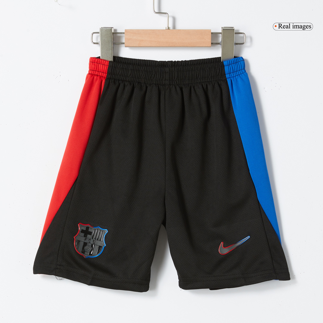 Barcelona 2024/25 extérieur Black logo Spotify sans texte Kids Kit