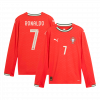 maillot RONALDO #7 Portugal 2025 domicile rouge manches longues