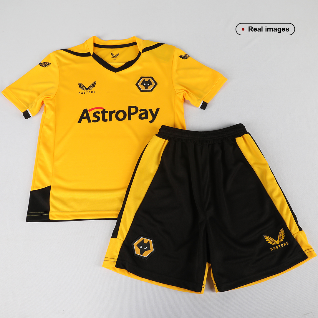 kit enfant Wolverhampton Wanderers 2022/23 domicile jaune