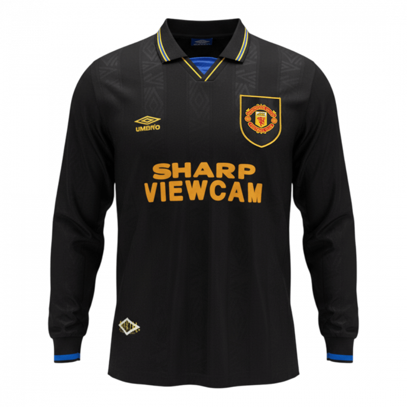 maillot Manchester United 1993/94 extérieur noir manches longues Retro