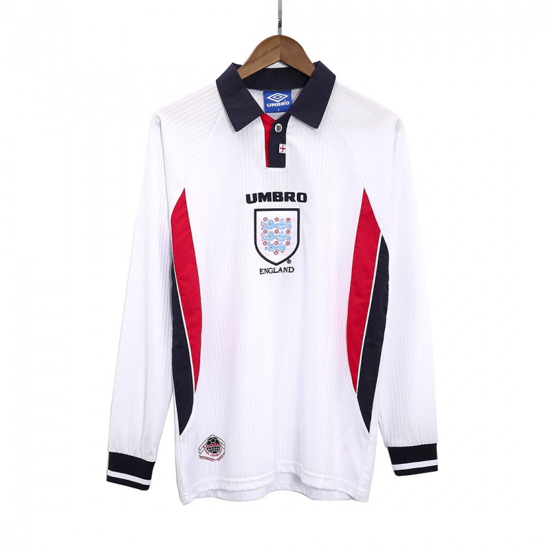 maillot England 1998 domicile blanc manches longues Retro