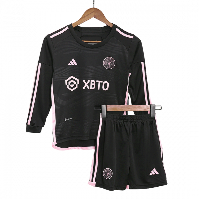 Inter Miami CF 2023/24 Away Black Long Sleeve Kids Kit