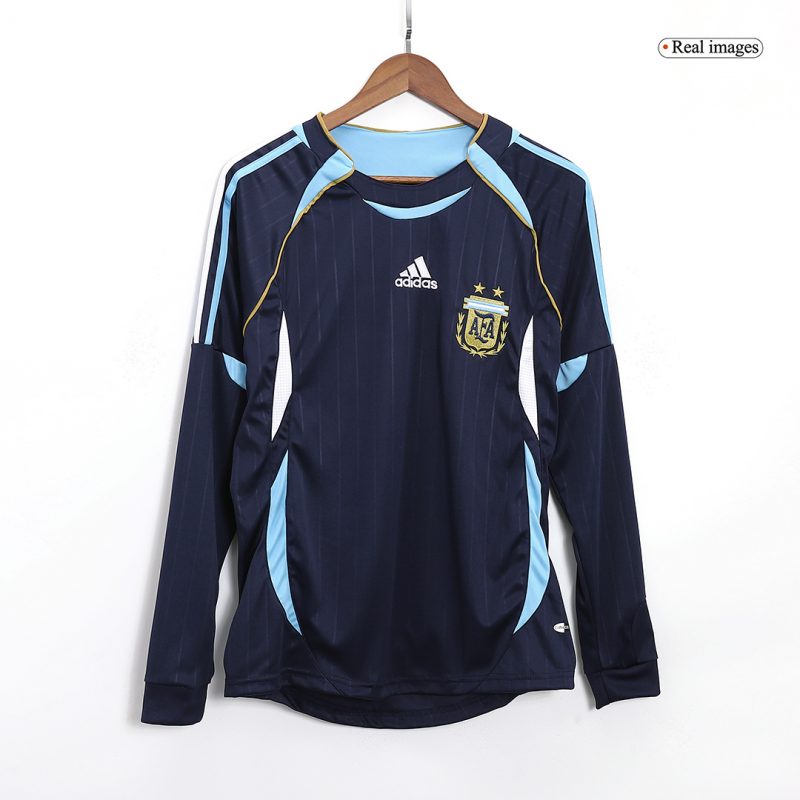 maillot Argentina 2006 extérieur bleu manches longues Retro