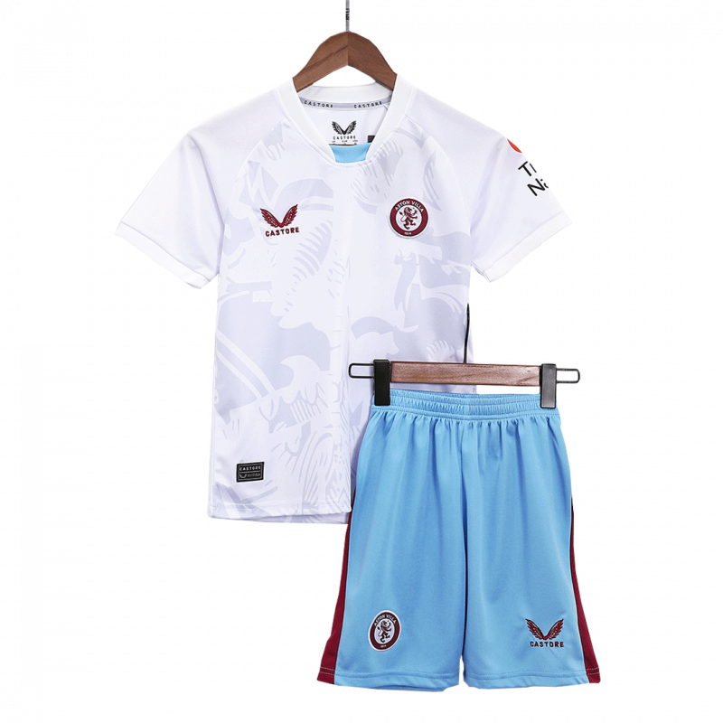 kit enfant Aston Villa 2023/24 extérieur blanc