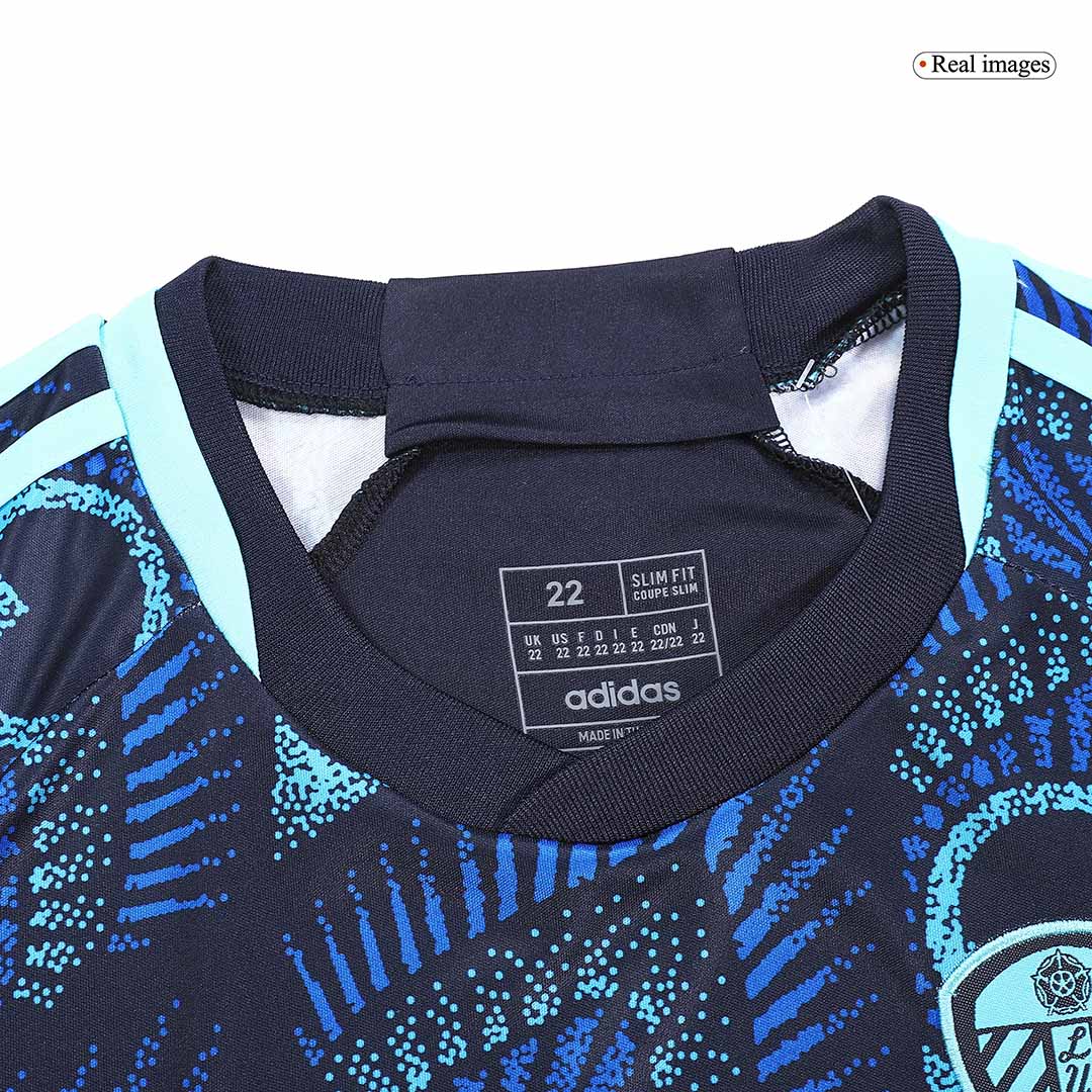 kit enfant Leeds United 2023/24 extérieur bleu