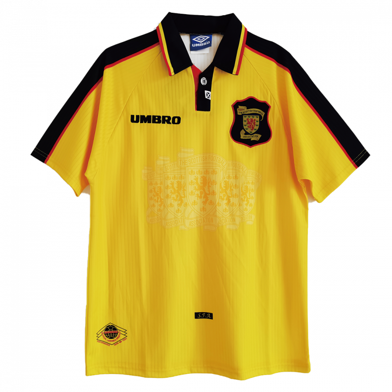 maillot Scotland 1996/98 extérieur jaune Retro
