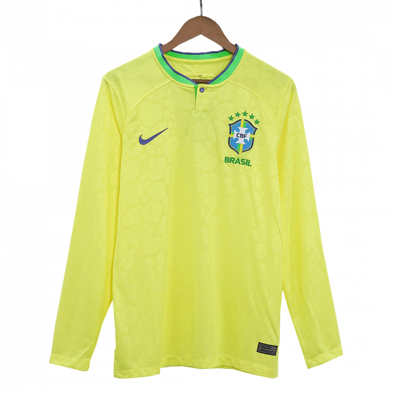 maillot Brazil 2022 domicile jaune manches longues