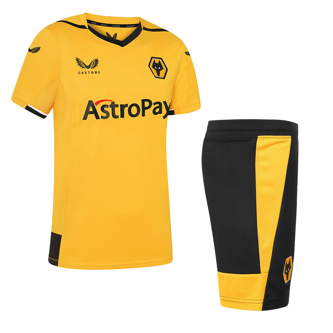kit enfant Wolverhampton Wanderers 2022/23 domicile jaune