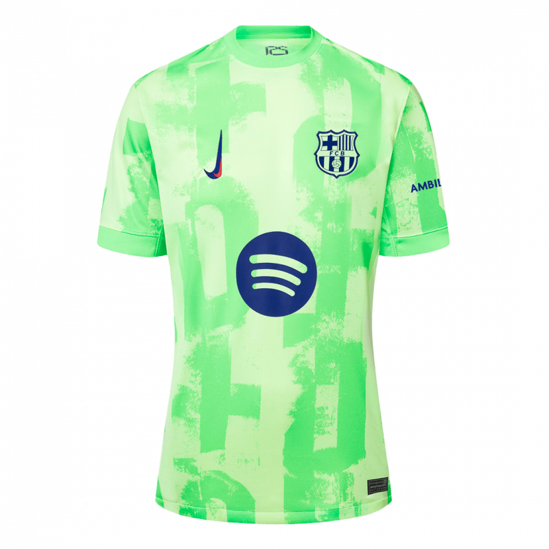 maillot Barcelona 2024/25 troisième vert logo Spotify sans texte