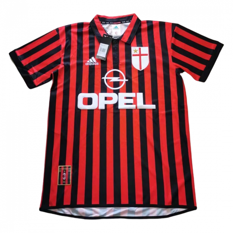 maillot AC Milan 1999/00 domicile noir Retro