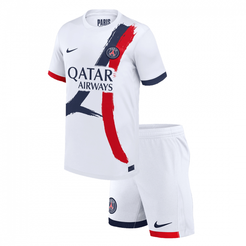 kit enfant Paris Saint-Germain 2024/25 extérieur blanc