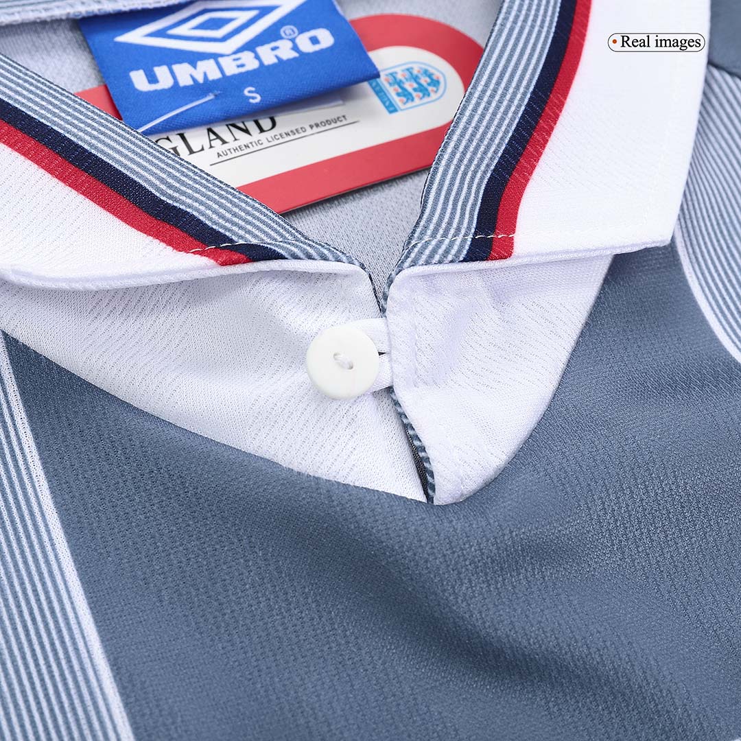 maillot England 1996 extérieur gris manches longues Retro