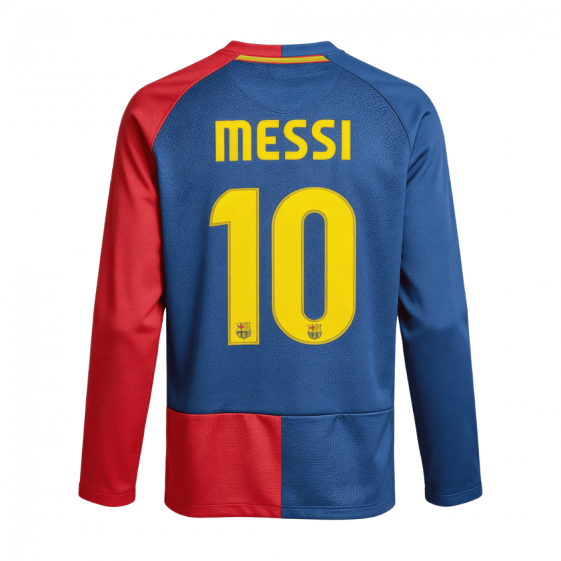 MESSI #10 Barcelona 2008/09 domicile manches longues UCL Retro Jersey