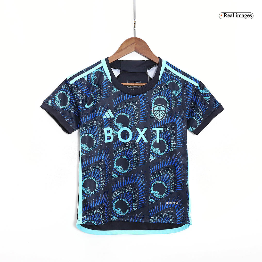 kit enfant Leeds United 2023/24 extérieur bleu