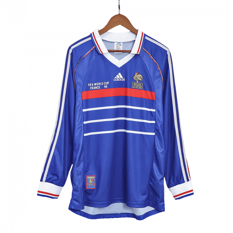 maillot France 1998 domicile bleu manches longues Retro