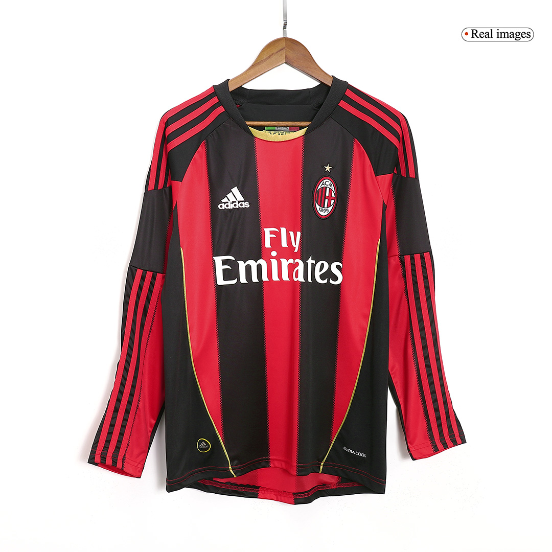 maillot AC Milan 2010/11 domicile noir manches longues Retro