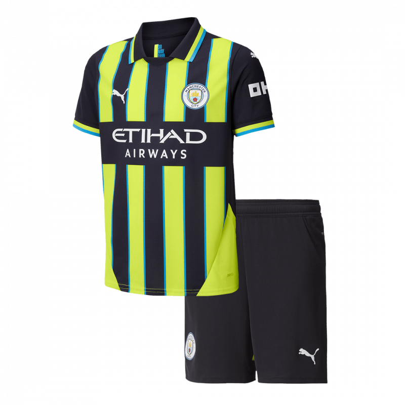 kit enfant Manchester City 2024/25 extérieur noir