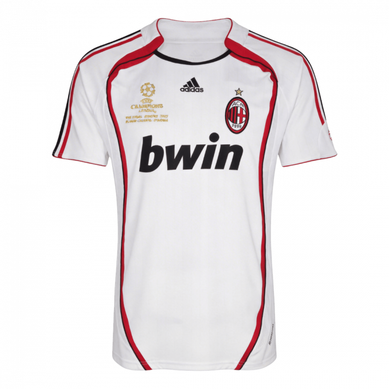 maillot AC Milan 2006/07 extérieur blanc UCL Retro