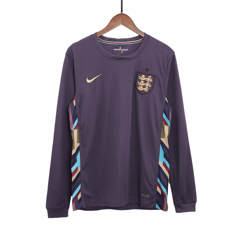 maillot England 2024 extérieur violet manches longues