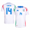 maillot CHIESA #14 Italy 2024 extérieur blanc Player Version