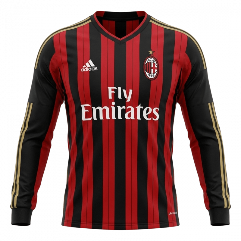 maillot AC Milan 2013/14 domicile noir manches longues Retro