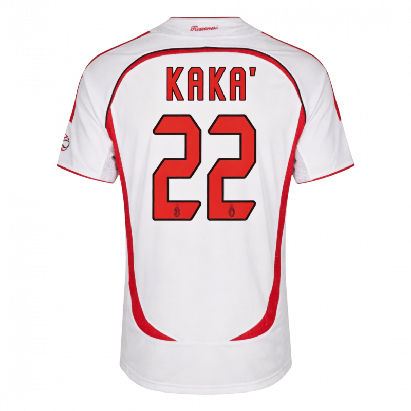 maillot KAKA' #22 AC Milan 2006/07 extérieur blanc UCL Retro