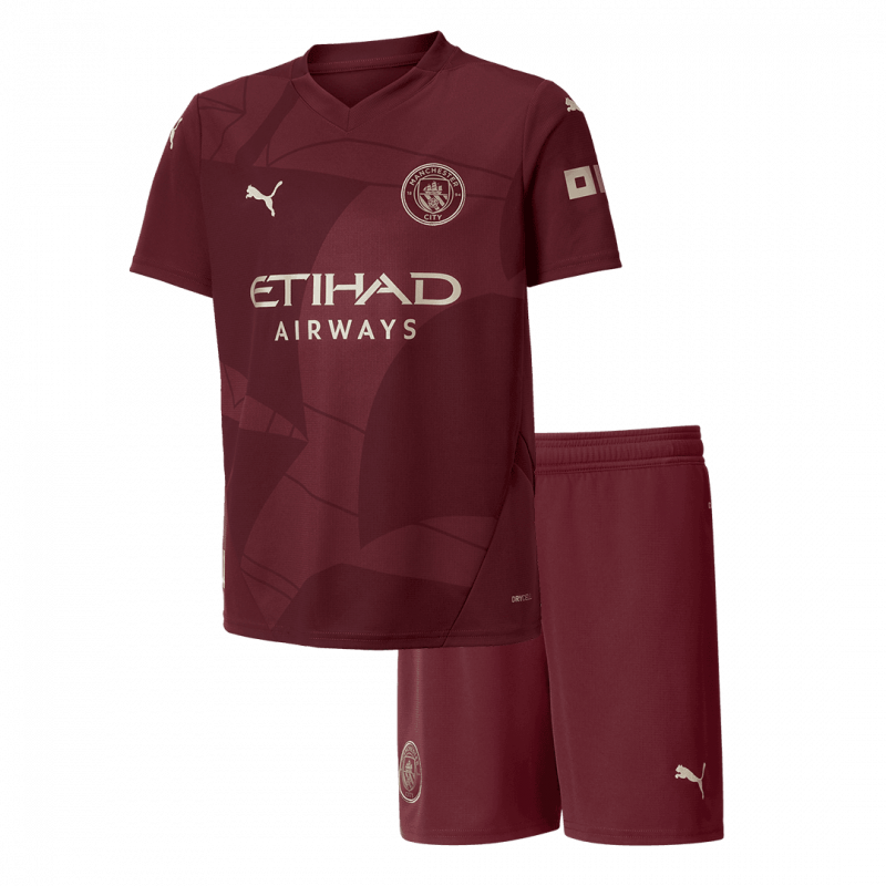 kit enfant Manchester City 2024/25 troisième rouge